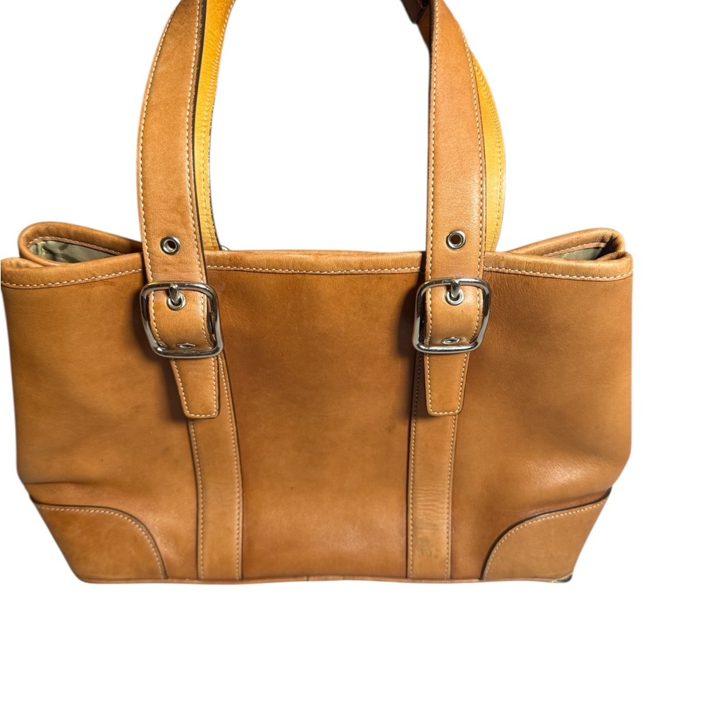Coach Tan Vintage Hampton Leather Buckle-Strap Tote - Picture 3 of 8